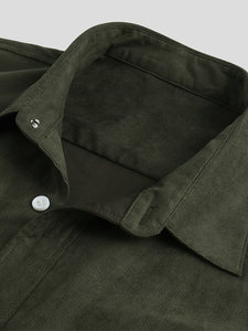 Wholesale Custom Made Spring Fashion <b>Corduroy</b> <b>Shirt</b> <b>Men</b> Clothing Solid Color Stylist Workshirt Jackets <b>for</b> <b>Mens</b> - Product Image 2