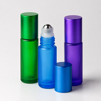 Flacon de parfum en verre dépoli coloré de 5 ml et 10 ml avec bille roll-on, vaporisateur et compte-gouttes, logo personnalisé, vente en gros