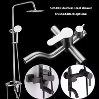 Combinaison de douche à quatre fonctions en acier inoxydable noir 304 robinets thermostatiques salle de bain pressurisé multi-vitesses jet doux à trois vitesses