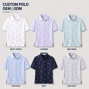 Polo de Golf Personalizado Premium para Hombre, Color Lavanda, con Tecnología de Absorción de Humedad, Marca Privada, Ropa de Resort, OEM - Product Image 2