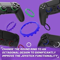 Anneaux d'accent de bâtons gated octogonaux redessinés bleus pour eXtremeRate PS5 Luna redessinés et pour coque redessinée PS4 Ghost