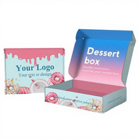 Boîtes d'expédition en carton alimentaire colorées pour donuts, pâtisseries, biscuits, boîte d'emballage recyclable pour biscuits avec sac en papier