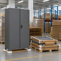 Armario de Herramientas de Acero Resistente para Taller o Garaje, con Doble Puerta, Cerradura Electrónica con Código, Estantes Ajustables y Patas Elevadas Cónicas