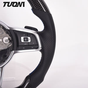 Volant de voiture en cuir perforé en Fiber de carbone pour Vw Jetta GLI <span class=keywords><strong>Golf</strong></span> <span class=keywords><strong>6</strong></span> <span class=keywords><strong>GTI</strong></span> R - Product Image 3