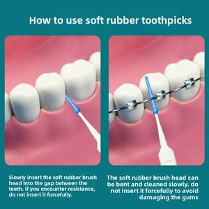 Spazzolino Interdentale per Spazi tra i Denti, 40 Pezzi, in Gomma Morbida con Impugnatura Facile da Impugnare, per Pulizia Orale e Rimozione della Placca Gengivale - Product Image 3