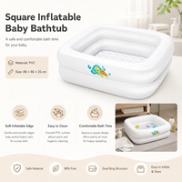 Piscine gonflable carrée en PVC de haute qualité à 2 anneaux pour bébé, idéale pour la maison et les tout-petits