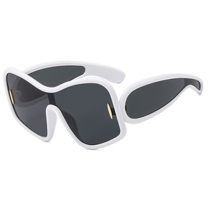 Européen américain exagéré mode personnalité protection solaire lunettes <span class=keywords><strong>de</strong></span> <span class=keywords><strong>soleil</strong></span> femmes irrégulière grand cadre UV400 Street Style - Product Image 5