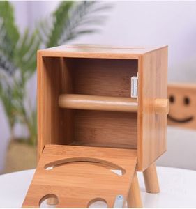 Bamboo Smile Design Square <b>Tissue</b> <b>Box</b> <b>Tissue</b> Paper Cover Roll Paper <b>Tissue</b> Holder - Product Image 2