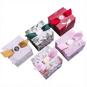Customized Recyclable Wedding Gift <b>Box</b> with Photo Frame and Candle Party Favor <b>Candy</b> <b>Box</b> with Varnishing and Ribbon - Product Image 2