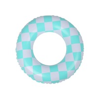 Vente chaude Personnalisé PVC Enfants Gonflable Natation Flotteur Personnalisé Adulte Échiquier Motif Piscine Partie Anneaux De Natation