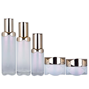 Bouteilles de luxe 50g 30g crème Lotion émulsion 100mL soins de la peau perle blanche carré <span class=keywords><strong>bouteille</strong></span> acrylique pot - Product Image 3