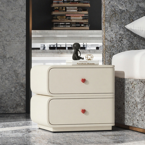 Table de chevet ovale moderne, table de chevet compacte en bois, armoire de rangement pour chambre à coucher, hôtel - Product Image 3