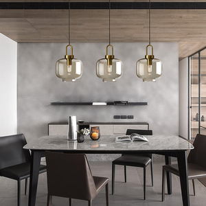 Suspension <span class=keywords><strong>LED</strong></span> Style Industriel Nordique Simple et Moderne pour Restaurant, Café, Salon de Thé, Bar, Boutique - <span class=keywords><strong>Lustre</strong></span> en Verre - Product Image 5