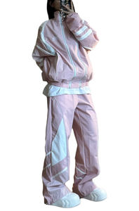 אימונית ניילון זולה מגפי רטרו רגילים מטען בד חום מותאם אישית יוקרה לשני המינים קיץ 2 חלקים וינטג' 90 סט ג'וגרים פסים - Product Image 4