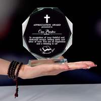 Trophée en cristal personnalisé de forme octogonale, trophée en cristal gravé haut de gamme pour cadeaux d'affaires