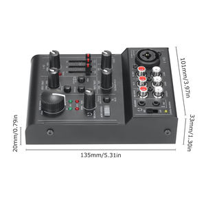 Mixer de Áudio Compacto de 5 Canais Console de Mixagem de Som Interface de Áudio USB EQ de 2 Bandas Efeito de Eco Integrado - Product Image 3