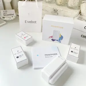 Evebot mini adesivo printpods para telefone celular, impressora de tinto, conveniente, diy, garrafa de código qr, data, acrílico
