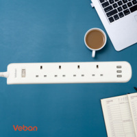 Nouvelles prises de courant alternatif multi-ports britanniques Ports de charge USB interrupteur principal prise de câble d'extension marche-arrêt pour une utilisation au bureau à domicile
