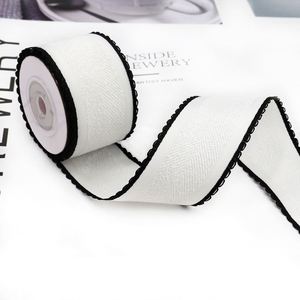 Nouvel Arrivage Ruban en Polyester Préppy de 3,8 cm avec Bordure en Dentelle Contrastante pour Bordure d'Uniforme Scolaire 5 Yards/Rouleau - Product Image 4