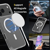 Coque de téléphone antichoc en PC rigide magnétique puissant N52 transparente anti-jaunissement pour iPhone 17 16 15 14 13 12 Pro Max Plus