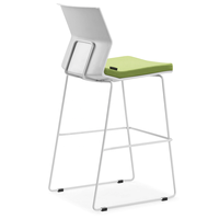 Chaise de bar ergonomique en plastique de luxe léger avec dossier, structure robuste en fer massif pour hôtel et bar à domicile