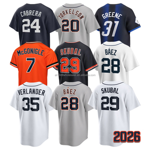 Camiseta de Béisbol Cosida al por Mayor 2026 Miguel Cabrera <span class=keywords><strong>Spencer</strong></span> Torkelson Tarik Skubal 35 Verlander 7 McGonigle 28 Baez 31 Greene - Product Image 1