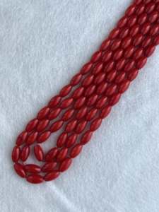 Oem 6*8Mm Rijstvorm Rode Koraalkralen Voor Sieradenontwerp - Product Image 2