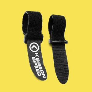 Pemegang Dasi Kabel Logo Cetak Kustom Dapat Dipakai Ulang Dapat Dilepas Nilon Hook And Loop Tali Ikatan Kabel dengan Gesper Plastik