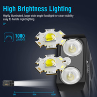 Lampe torche portable Boruit V10 UV, 12 modes, étanche IPX4, mini lampe torche rechargeable par type-C avec signal sonore