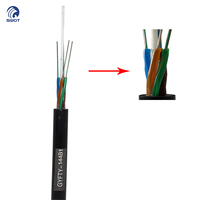 Kabel Serat Optik Hibrida FRP Wanbao FTTA untuk Luar Ruangan, Single Mode, Berlapis Baja, Komunikasi G652D 4 Core GYFTY 4B1+2x1.0