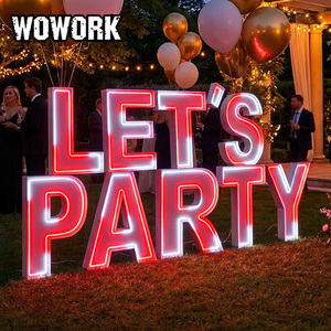 2026 WOWORK Fournitures de mariage : Lettres et chiffres néon géants <span class=keywords><strong>en</strong></span> métal LED sur pied (1,2 m et 1,8 m) <span class=keywords><strong>Mr</strong></span> & Mme pour décoration de fête et de mariage - Product Image 6