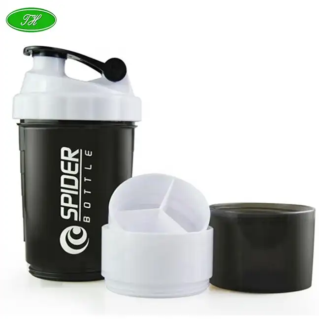 500ml 700ml toptan ucuz plastik Metal Protein galon Shaker şişe spor salonu için Shaker Top ile ve OEM özel etiket