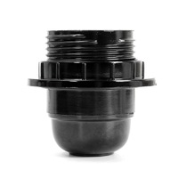 Portalámparas E26 E27 de Plástico Negro, Base de Rosca Autoblocante de Baquelita Negra, Portalámparas E27