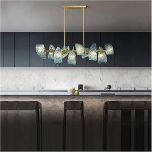 Lampes suspendues design en verre bleu paon à LED modernes pour couloir, bar, chambre à coucher, lustre, <span class=keywords><strong>luminaire</strong></span> suspendu - Product Image 6