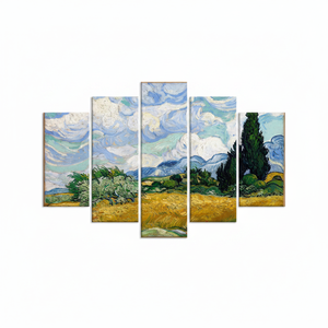 Van Gogh Wheat Field with Cypresses Printed <b>Canvas</b> <b>Wall</b> Decor,SET OF 5 MIX <b>CANVAS</b> - Product Image 2