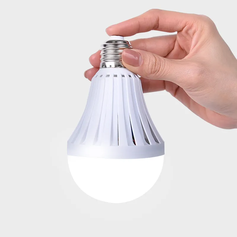 Led PBT PP 5W 7W 9W 12W Rechargeable Led Emergency light Bulb E27 PP lamp body Energy Saving Indoor Lighting Bulb