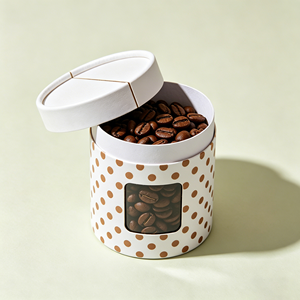 กล่องกระดาษคราฟท์ทรงกระบอกแบบกำหนดขนาดเอง 250 กรัม สำหรับบรรจุชา/กาแฟ/ชาแบบใบ  เป็นมิตรกับสิ่งแวดล้อม - Product Image 3