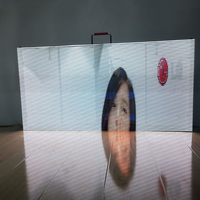 Écran LED transparent HD P3.91-7.81 clair pour salle d'exposition de voiture 4S magasins fenêtre en verre centre commercial LED publicité affichage Transparent