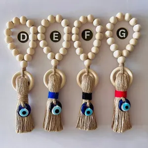 Wooden Guardian Amulet Tassel with Glass Evil Eye Bead <strong>Door</strong>-<strong>Knob</strong> Handle Hanging Modern Home Aesthetic Decor Home Decor Gift - Product Image 3