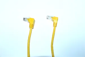 Cabo de remendo de ângulo reto Cat5e para produtos XXD, cabo Ethernet amarelo de 90 cm, cabo de rede de cobre desencapado 24AWG