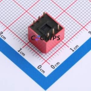 DSDP-03-R DIP Switch Through hole Component (THT) Switch Piano Key 3 2.54mm Red - Product Image 2