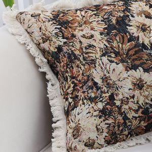 <b>Vintage</b> 50cm Oil Painting Throw Pillow Colorful Raised Embroidery Empress Flower Decorative Cushion for <b>Sofa</b> <b>Bed</b> Living Room - Product Image 3