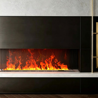 Cheminée électrique décorative d'intérieur à vapeur d'eau atomisante 3D sur mesure, avec flamme simulée sécurisée