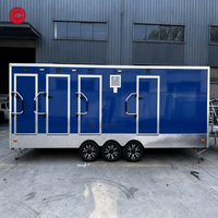 Cogsun Remorque Sanitaire Portable de Luxe à 5 Portes Grande Capacité pour Événements Extérieurs