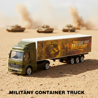 KSF 1:64 Camion jouet miniature en alliage métallique vert bleu jaune rouge OEM avec remorque et conteneur coulissant