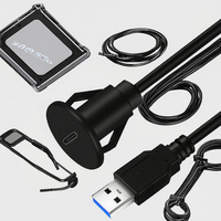 Cable de Extensión USB 2.0 Macho-Hembra para Montaje en Panel de Escritorio, 1m, Revestimiento de PVC, Blindaje Trenzado, Cobre Estañado, 2A, Xile, para Teléfono Móvil