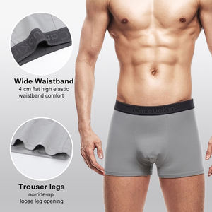 Boxer in cotone Careuokin <span class=keywords><strong>slip</strong></span> da <span class=keywords><strong>uomo</strong></span> in cotone 95% nero tinta unita <span class=keywords><strong>mutande</strong></span> da <span class=keywords><strong>uomo</strong></span> 95% Para Hombre Ropa Interior - Product Image 2