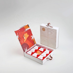 Custom Luxury Magnetic Closure UV Coating Sponge Liner Rigid Cardboard Gift Packaging <b>Box</b> with Handle - Product Image 1