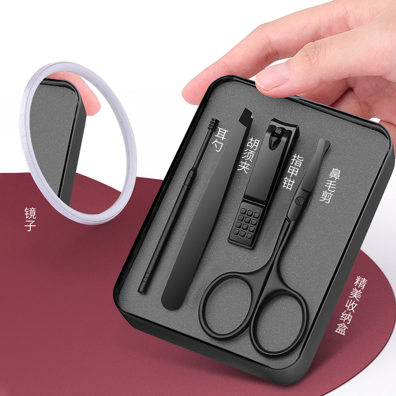Ensemble de tondeuses à poils de nez 5 pièces [Miroir inclus]