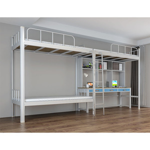 Phong Cách Hiện Đại Dành Cho Người Lớn Sinh Viên Đại Học Ký Túc Xá Loft Giường Khung Sắt Giường Tầng Căn Hộ Với Bàn Máy Tính - Product Image 2